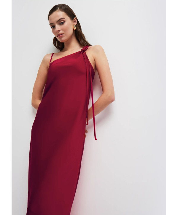 Сукня комбінація асиметрична міді, бордова