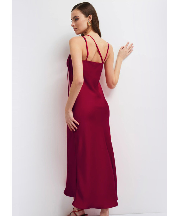 Сукня комбінація асиметрична міді, бордова