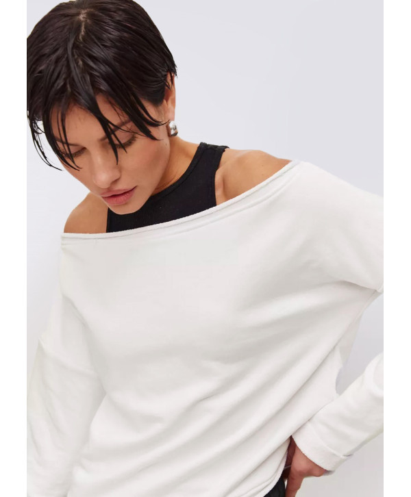 Світшот бавовняний з відкритими плечима Світшот бавовняний з відкритими плечима