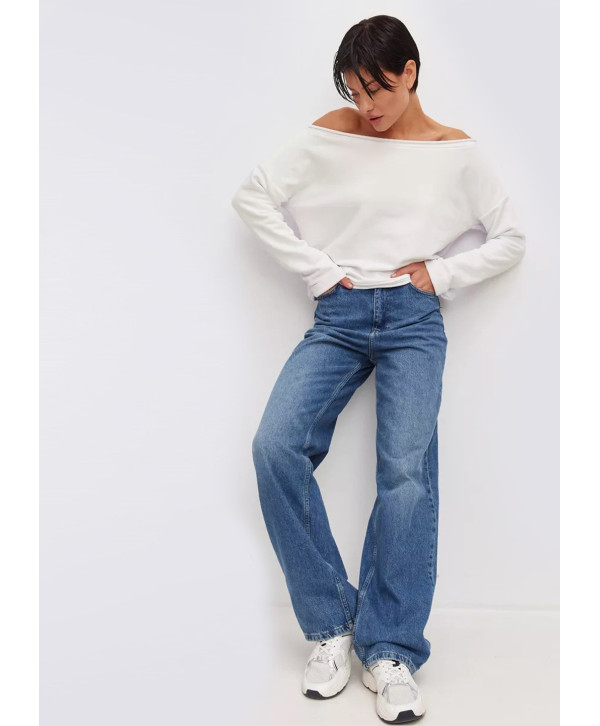 Світшот бавовняний з відкритими плечима Світшот бавовняний з відкритими плечима