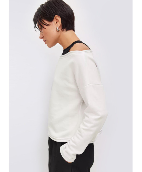 Світшот бавовняний з відкритими плечима Світшот бавовняний з відкритими плечима