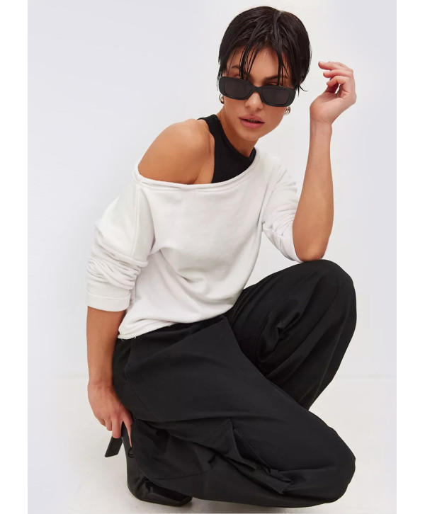 Світшот бавовняний з відкритими плечима Світшот бавовняний з відкритими плечима