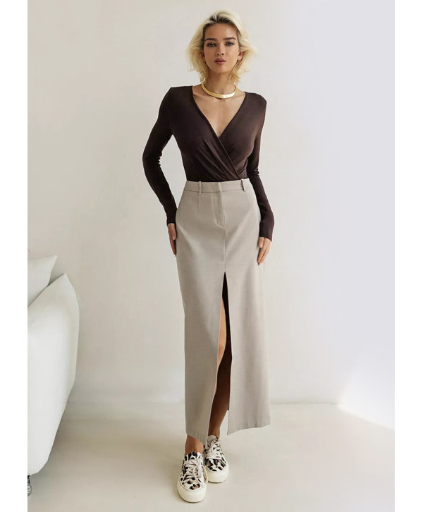 Бавовняний боді Меланія коричневий