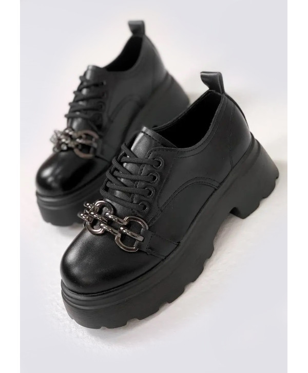 Туфлі закриті на платформі, шкіра Туфлі закриті на платформі, шкіра