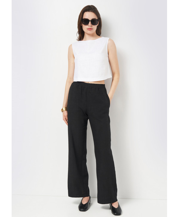 Кроп топ лляний, білий Кроп топ лляний, білий