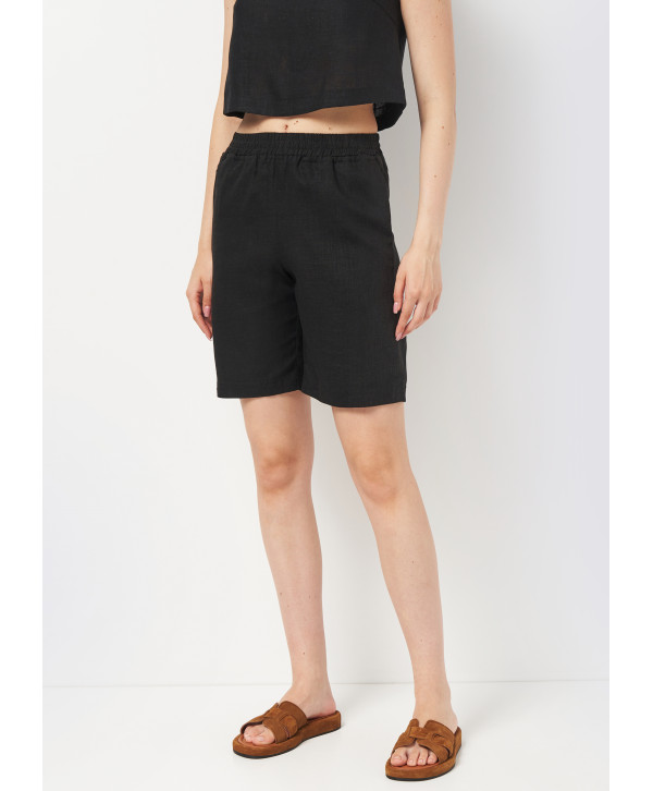 Шорти лляні, чорні