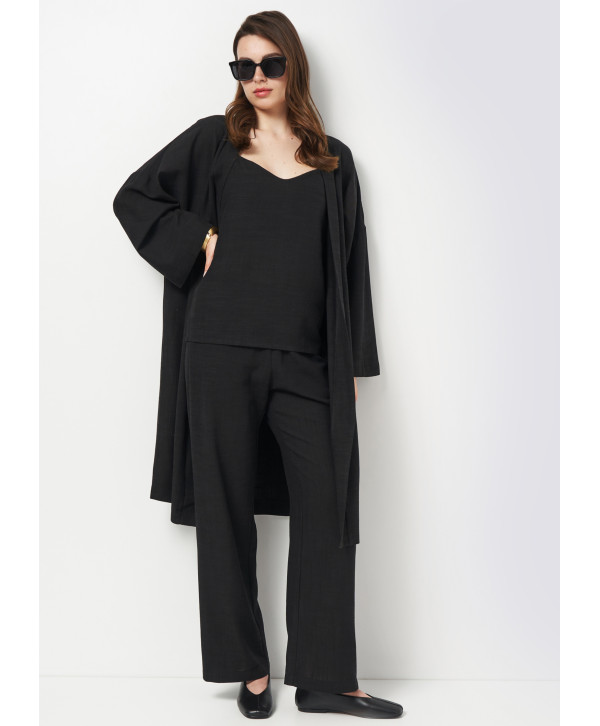 Кімоно лляне, чорне Кімоно лляне, чорне