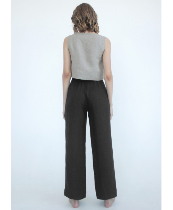 Брюки лляні, чорні Брюки лляні, чорні