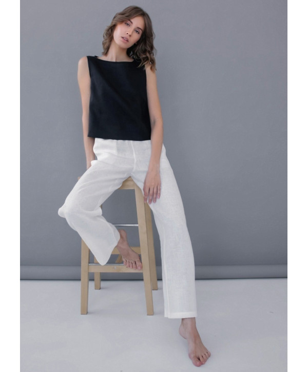 Брюки лляні, білі Брюки лляні, білі
