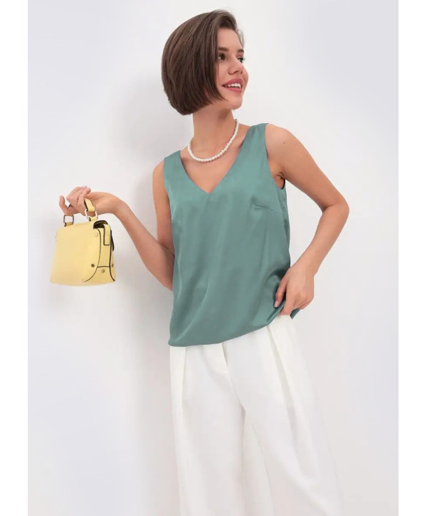 Майка шовкова, м'ятний Майка шовкова, м'ятний