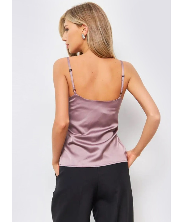 Майка шовкова коротка, лілова