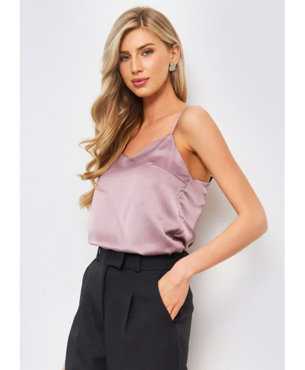 Майка шовкова коротка, лілова