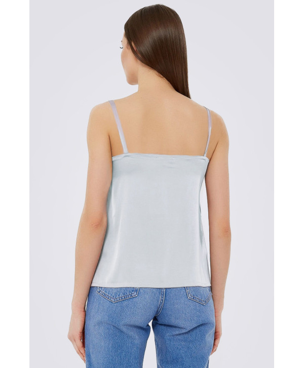 Майка шовкова коротка, біла