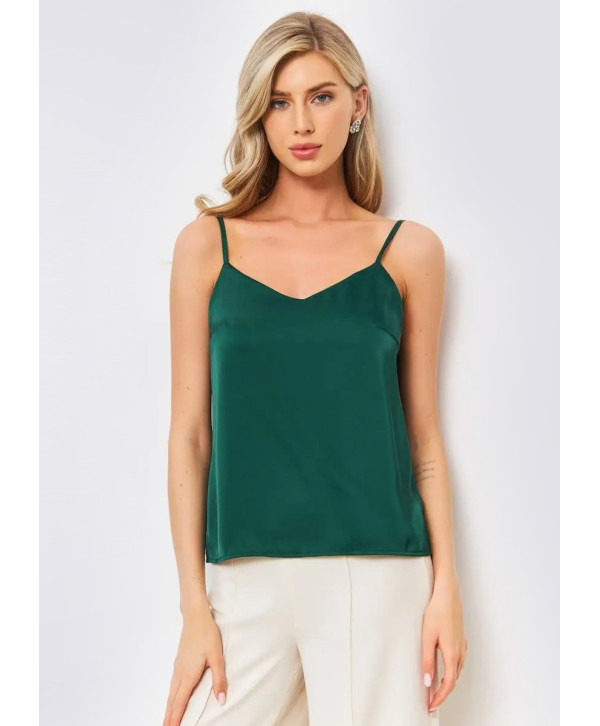 Майка шовкова коротка, зелена Майка шовкова коротка, зелена