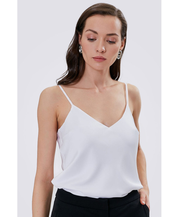 Майка шовкова подовжена, біла