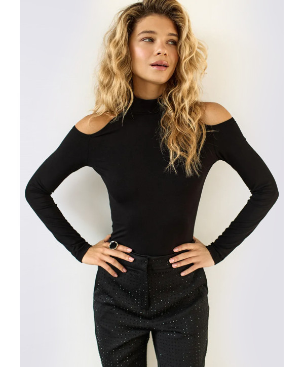 Лонгслів з вирізами на плечах