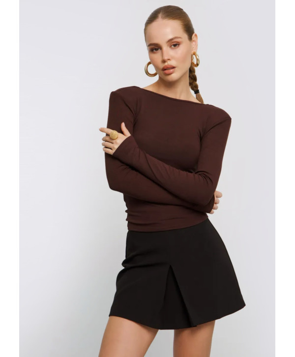 Лонгслів з підплічниками та відкритою спиною Лонгслів з підплічниками та відкритою спиною