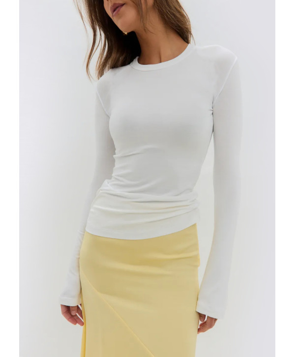 Лонгслів з подовженим рукавом, білий Лонгслів з подовженим рукавом, білий