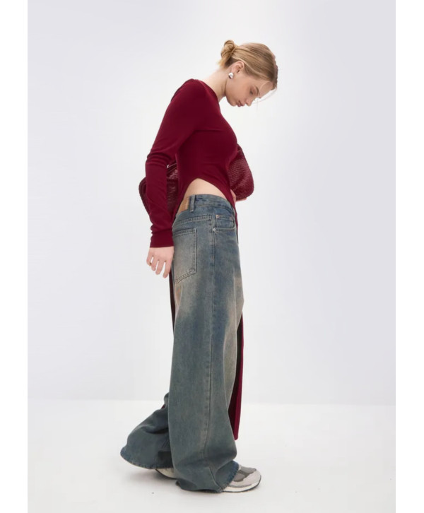 Асиметрична бавовняна туніка, бордова