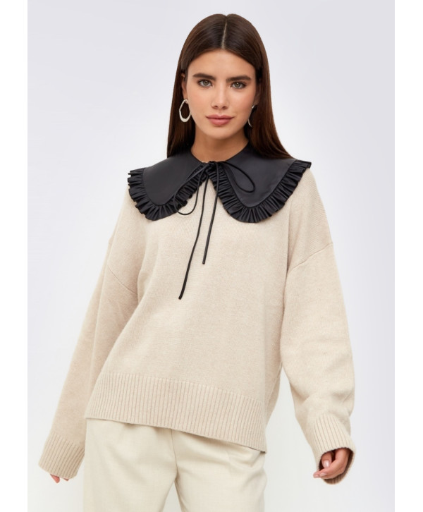 Комірець з еко-шкіри, чорний Комірець з еко-шкіри, чорний