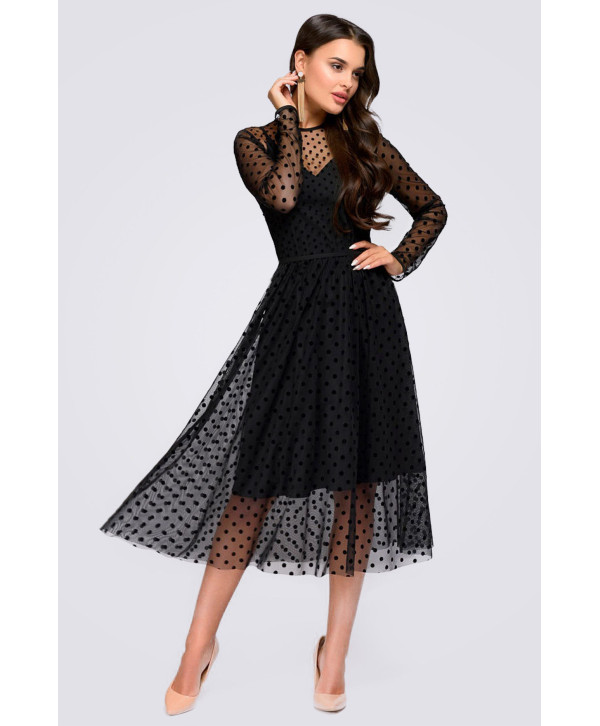 Сукня сітка міді, чорна