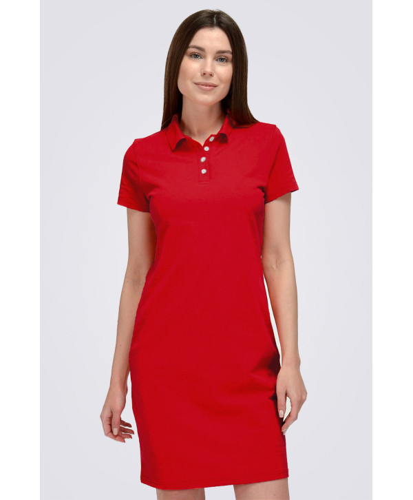 Polo dress, red