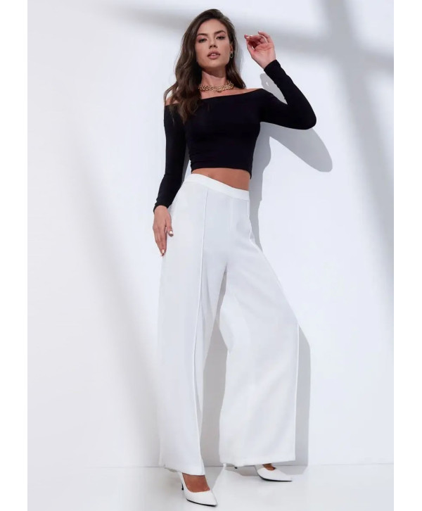 Кроп топ з відкритими плечима, чорний Кроп топ з відкритими плечима, чорний