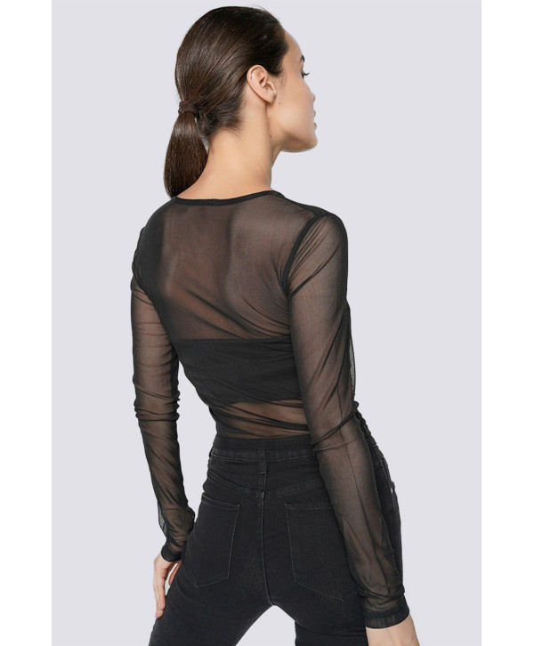 Лонгслів сітка з бандо, чорний Лонгслів сітка з бандо, чорний