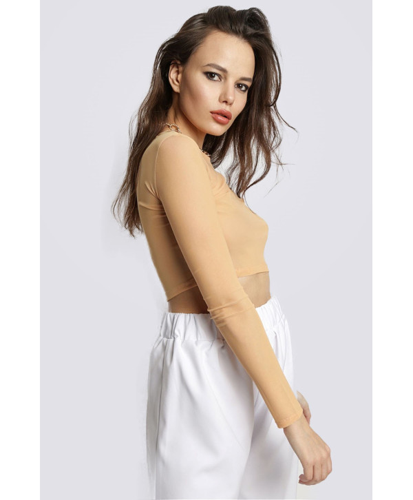 Кроп Топ сітка, тілесний